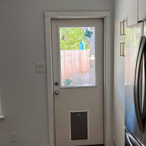Exterior Door Replacement with Pet Door in Buda